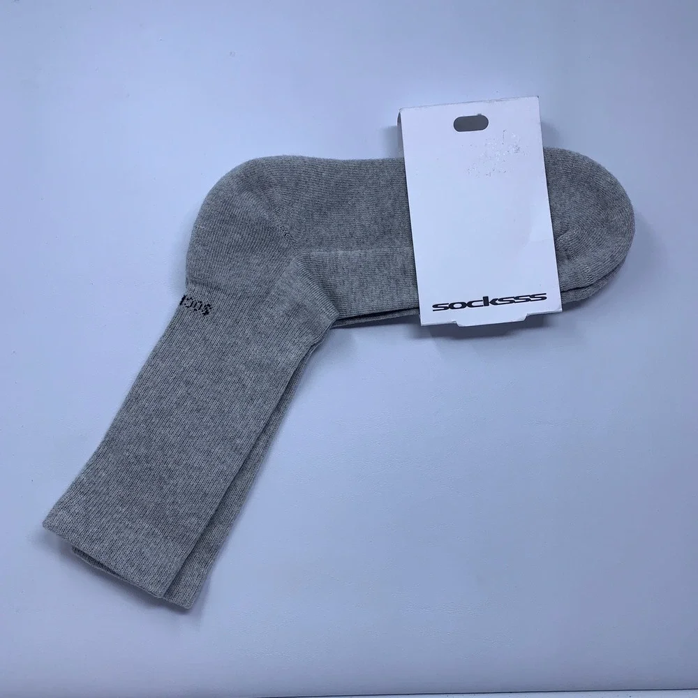 SOCKSSS Unisex M/L Grey Moonwalk Original Organic Cotton Crew Socks NWT
